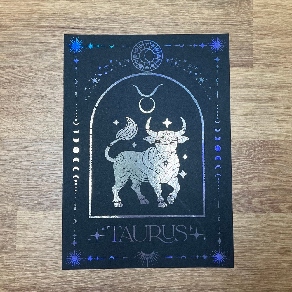 Taurus Foil Print - A5 Holographic print