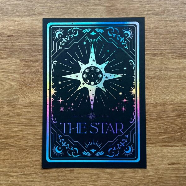 The star tarot card foil print