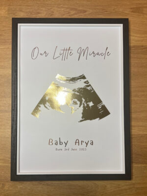 Personalised Foil Ultrasound Print | Custom Baby Scan Gift | A4 Foil Art